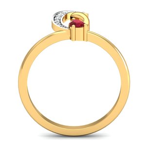 Bague minimaliste en laiton grenat plaqué or 18 carats avec zircon ondulé, vente en gros pour femmes - Product Image 3