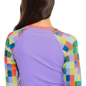 Rashguard à manches longues respirant de haute qualité, à séchage rapide, avec impression par sublimation personnalisée, pour femmes, salle de sport, fitness - Product Image 4