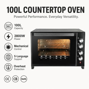 Horno Tostador Eléctrico de Convección Grande de 2800W y 100L, Multi-Idioma, Multi-Voltaje, Suministro OEM para Hoteles y Uso Comercial en UE, EE. UU., AU, RU - Product Image 5