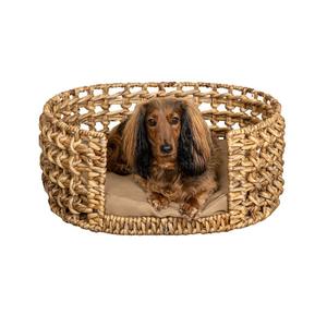 Best Selling Handmade Wicker Water Hyacinth Pet <b>Bed</b> Eco Friendly Handwoven Natural Round Cat <b>Dog</b> <b>Bed</b> Wholesale Factory Supplier - Product Image 6