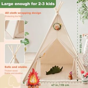 Tienda de Campaña Grande Tipo <span class=keywords><strong>Tipi</strong></span> para Niños para Juego en Interiores y Exteriores con Bolsa de Transporte - Product Image 2