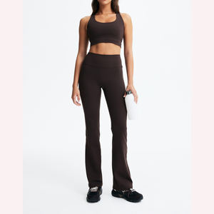 Leggings acampanados de primera calidad para mujer, mallas de Yoga con cintura elástica, pantalones de entrenamiento duraderos, venta al por mayor, personalizados - Product Image 1