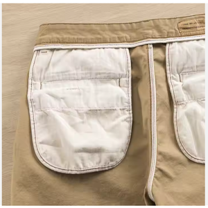 <span class=keywords><strong>Pantaloni</strong></span> chino di cotone Casual da uomo di grandi dimensioni con Design Logo personalizzato con bottone Fly e decorazione con bottone in vita a metà vita - Product Image 3