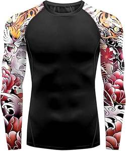 Chemise de compression pour hommes OEM Factory Rash Guard à manches longues avec fonction respirante à séchage rapide Logo personnalisé Surfwear pour BJJ MMA - Product Image 2