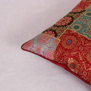Funda de cojín con parche de brocado multicolor para fundas de almohada y cojín - Product Image 4