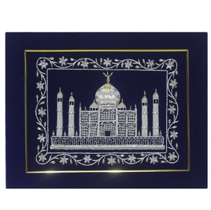 Handmade Luxury Zari Style Modern Floral Waterproof Eco-Friendly Self-<b>Adhesive</b> Wall Hanging Hand Embroidered <b>Stone</b> Material Home - Product Image 2