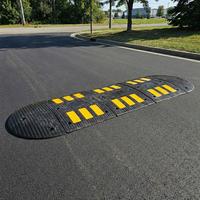 Lot de 6 Bandes de Ralentissement 50cm de Longueur en Caoutchouc Naturel + Noir Carbone, Installation Fixe 24-40km/h pour la Sécurité Routière