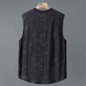 Camisetas sin mangas de verano para hombre, chaleco informal de moda transpirable, Camiseta de punto de talla grande con patrón estampado - Product Image 5