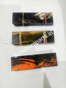 Écaille noire en corne de buffle polie de haute qualité avec bande blanche - Product Image 5