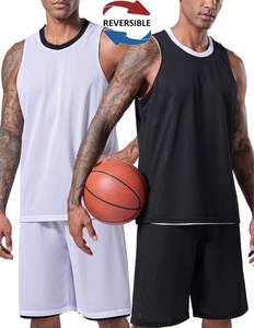 1 Juego de camiseta y pantalones cortos de baloncesto reversibles para hombre, uniformes atléticos personalizados de doble cara para práctica deportiva en equipo - Product Image 6