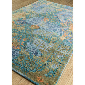 Alfombras de Lana y Seda Anudadas a Mano del Lejano Oriente, con Diseño de Medallón Rectangular y Patrones de Rompecabezas, para Sala de Estar, Pasillo, Juvenil - LRS-17 - Product Image 2