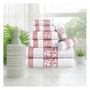 Serviettes de cuisine en coton biologique, blanches et rouges, brodées, écologiques, épaisses, absorbantes, en gros, fabrication OEM, étiquette privée - Product Image 1