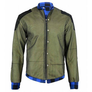 Chemise en flanelle à carreaux bleu et noir pour homme, style tactique, chemise de protection personnalisée, veste de sécurité blindée pour la conduite - Product Image 4