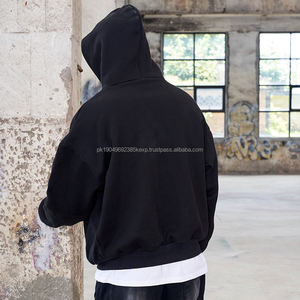 Sweat-shirt ample de haute qualité, sans attaches, vêtements unisexes vierges personnalisés, logo brodé, impression en relief 3D - Product Image 3