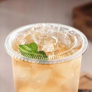 Biocean – Couvercles plats transparents en ABS de 107 mm, écologiques et recyclables, avec fente pour paille, pour emballage cosmétique – 500/boîte – Couvercles en plastique - Product Image 5