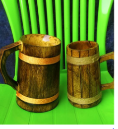 TASSE EN BOIS Tasses à bière en bois Qualité naturelle Fait main - Product Image 4