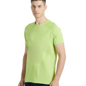 เสื้อยืดคอกลมสำหรับผู้ชายผ้าคอตตอนสีเขียว100% พร้อมพิมพ์โลโก้ตามสั่ง - Product Image 2