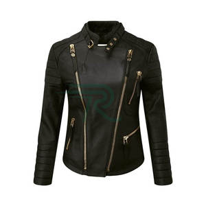 2025 Women's Premium Real Leather Breathable Finished Winter <b>Jacket</b> with Fur Trim Solid Pattern Best Fashion Look Size 3XL - Product Image 1