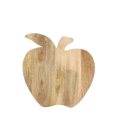 100% Best Quality Apple shape mango wood chopping board with hanging hole bamboo wooden cutting board made Natural Color
