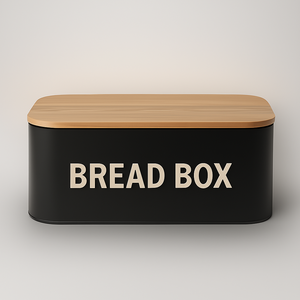 Home Kitchen Metal Bread Box with Wooden Lid for Dining Table Bread Bakery Products Storage Home Use Storage Boxes & <b>Bins</b> - Product Image 1