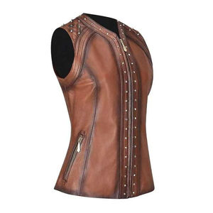 Chaleco de Cuero para Motocicleta de Invierno, Casual, Transpirable, de Alta Calidad, para Hombre y Mujer, con Bolsillos Personalizados y Cierre de Botones - Product Image 4