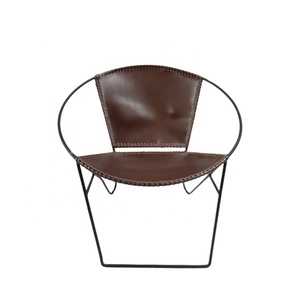 Chaise papillon avec cadre en fer, revêtement en poudre noir mat et couleur verte, Style moderne, chaise de salon, meubles de salon - Product Image 6