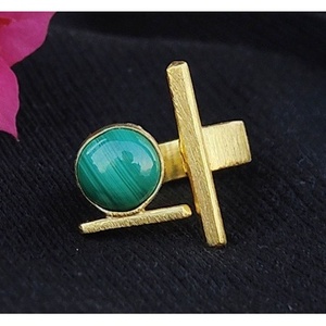 Adjustable Brass <b>Ring</b> Gold Plated <b>Labradorite</b> Gemstone Stylish and Trendy Stainless Steel Inlay Jewelry Gift for Any Occasion - Product Image 4