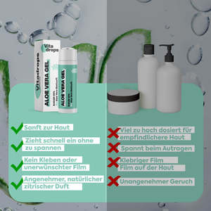 Vitadrops Gel d'Aloe Vera 93% avec Acide Hyaluronique Ingrédients Herbacés Hydratant pour le Visage, le Corps et les Mains Fournisseur OEM - Product Image 1