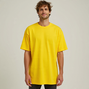 Camiseta de algodón pesado de alta calidad, camiseta en blanco con estampado de gran tamaño personalizado para hombre, camiseta gruesa - Product Image 1