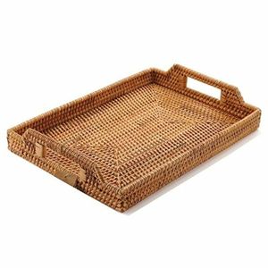 Bandeja de servicio tejida de mimbre de venta completa, bandeja de servicio de fruta de agua trenzada, bandeja de mimbre tejida, superventas de La India - Product Image 1