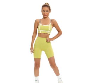 Pantalones cortos de Yoga para gimnasio de alta calidad para mujer, mallas cortas con logotipo personalizado, patrón de tela lavada de cintura alta, decoración, suministro al por mayor - Product Image 3