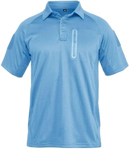 Unisexe décontracté grande taille bleu ciel respirant pour T-Shirt haute qualité col vierge conception anti-boulochage Logo personnalisé chemises pour hommes - Product Image 1
