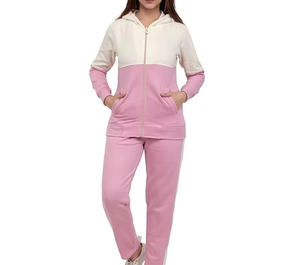 Ensemble de survêtements à capuche pour femmes-Sweat à capuche zippé et pantalon de jogging-Ensemble 2 pièces-Vêtements de salon confortables-Survêtements pour femmes avec logo personnalisé - Product Image 1