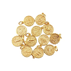 Colgante de Escorpio del Zodiaco, Forma Redonda de 11 mm, Chapado en Oro, Dijes del Zodiaco, Chapado en Oro y Plata para Hacer Collares y Pendientes - Product Image 6
