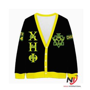 เสื้อคาร์ดิแกนถักสำหรับผู้หญิงของชมรมชี เอต้า ฟี่ |   เสื้อคอวีผ้าฝ้ายแท้ 100% ป้องกันขนร่วง ดีไซน์หรูหราสำหรับชมรมนักศึกษา - Product Image 6