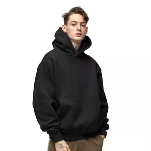 Heavyweight High quality Men blank No <b>string</b> Hoodies fashion cotton drop shoulder pullover Hoodies sweatshirts Hoodies - Product Image 4
