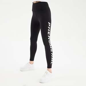 Leggings Deportivos Negros con Patrón Fenomenal, Casuales, Elásticos, Sin Costuras, Talla XL, Transpirables, Cintura Media Alta, Material de Spandex - Product Image 1