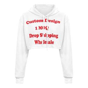 Veste d'hiver en molleton de coton pour homme tendance, haut court, tricoté en molleton épais, broderie, cordon de serrage, longueur courte, à capuche, décontracté - Product Image 4