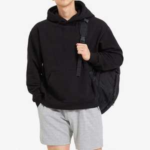 Oem Oversized Pull Over <b>Hoodie</b> No String <b>Black</b> <b>Men</b> Heavyweight Puff Print Hoody Cotton Fleece <b>Men's</b> Sweatshirts & Hoodies - Product Image 6