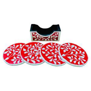 Posavasos de nácar, mosaico de concha hecho a mano con estilo artístico - Product Image 1