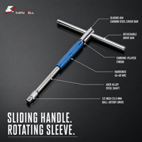 Clé à douille rotative à poignée en T KAFUWELL WT4529G 1/2 pouce, chromée, avec barre de transmission détachable, outil de réparation en stock – Recherchez des agents