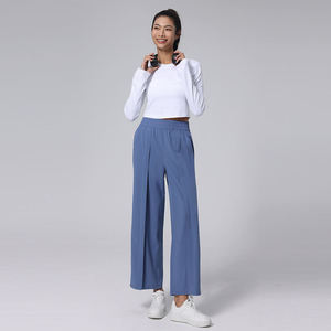 Loose Pants Full Length Casual Women's <b>Trousers</b> Comfort Polyester Material with Trendy Design - Product Image 1