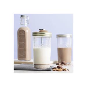 Kit de fabrication de lait végétal Kilner (2 pièces) – Bocaux en verre avec couvercle en acier inoxydable, bec verseur en silicone anti-éclaboussures, filtre et piston inclus - Product Image 3