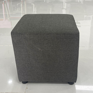 Minimalist Style Square Fabric-<b>Covered</b> One Seat <b>Sofa</b> Stool Genuine Leather Various Colors for Home Living-GDSF003 - Product Image 4