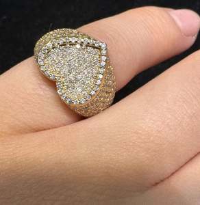 แหวนทองคำ 14k รูปหัวใจประดับเพชรทรงกลมสำหรับเจ้าสาว แหวนเงินแท้ประดับมอยส์ซาไนต์ ดีไซน์ใหม่สำหรับผู้หญิง - Product Image 6