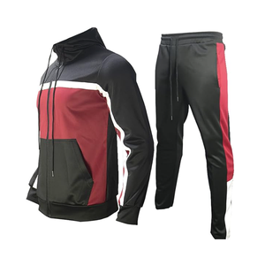 ชุดกีฬามีฮู้ด2ชิ้นเสื้อฮู้ดสีตัดกันชุดวอร์มลำลองสำหรับฤดูใบไม้ร่วง - Product Image 4