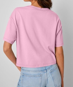 T-shirts courts pour femmes-Tops courts à manches courtes et épaules tombantes Y2K Casual Summer Basic Tees Casual Oversized Crop T Shirts - Product Image 4