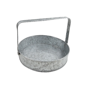 Caddy de Metal galvanizado ovalado, con divisores y mango de madera con diseño Floral verde medio, Color negro, gran oferta - Product Image 5