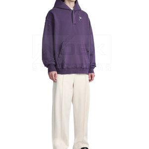 Meilleure vente 100% coton pull à capuche pour hommes vêtements d'hiver bouffant impression personnalisé couleur unie OEM Service disponible - Product Image 3