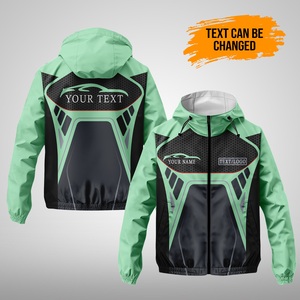 Custom 100% Polyester Windbreaker Hood <b>Winter</b> Soccer Team Training <b>Jacket</b> <b>Waterproof</b> Sublimation Zipper Outdoor Training Gear - Product Image 3
